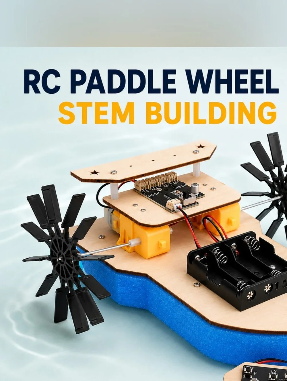 Kids RC Paddle-Wheel Boat STEM Building Kit Ages 8–12
